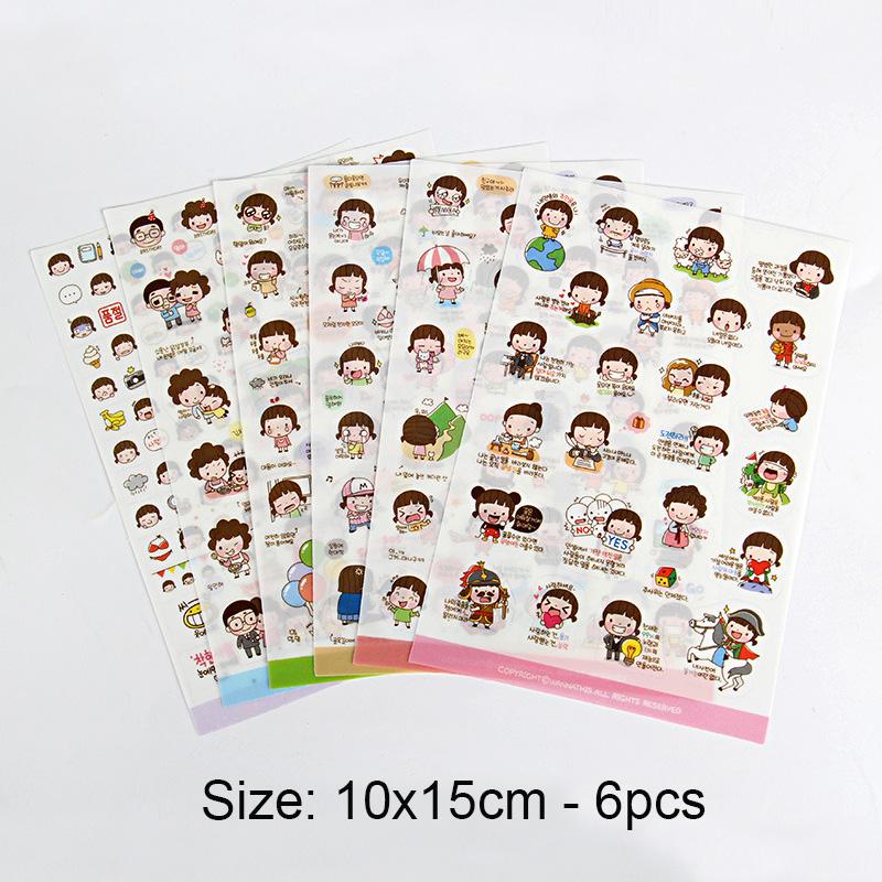 High-Standard 5Pcs/6Pcs Premium-Quality Cute High-Standard Cartoon High-Standard Rabbit Top-Grade Animals Premium-Quality Sticker First-Class Pvc