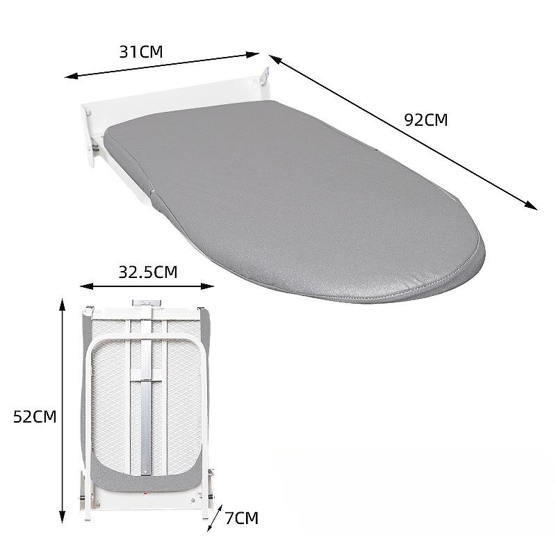 

Wall-Mounted Ironing Board Foldable & Space-Saving Design Sturdy Household Clothes Press Board for Wall Storage сірий