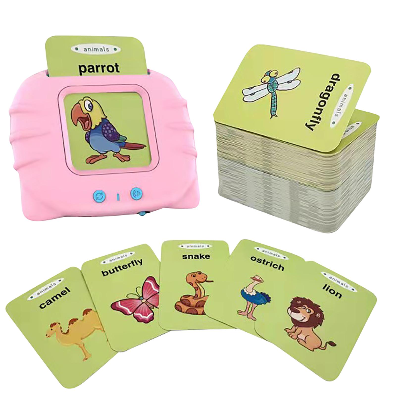 

Навчальна машина Карткова машина Головоломка Двомовне просвітництво Аудіоіграшка для прослуховування та читання Дитяча картка з англійської мови Машина для раннього навчання рожевий