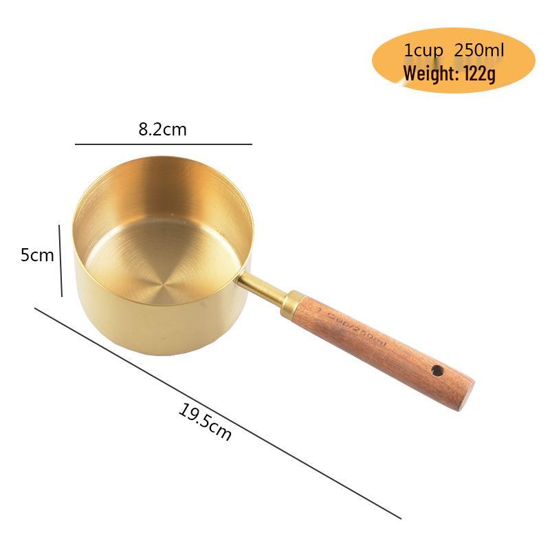 8-delige RVS Maatbeker & Lepel Set met Aciahout Handvatten voor Bakken