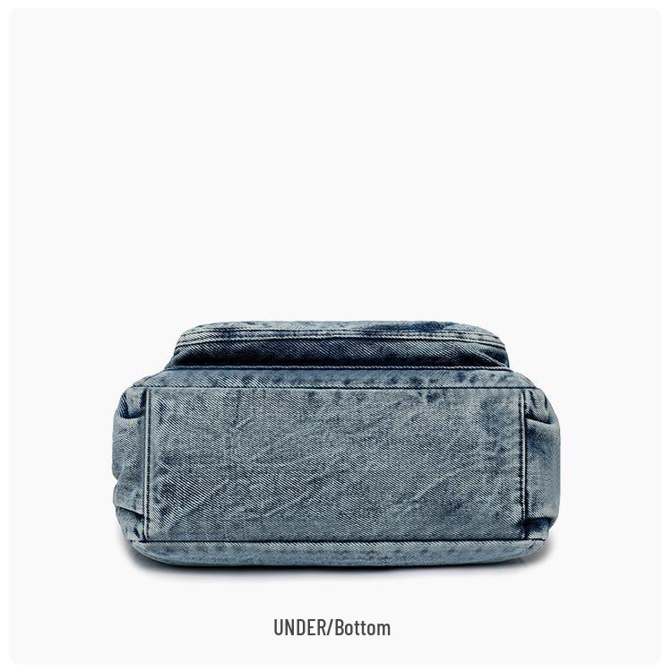 Retro Denim Single Shoulder Crossbody Bag - Large Capacity, Casual & Trendy