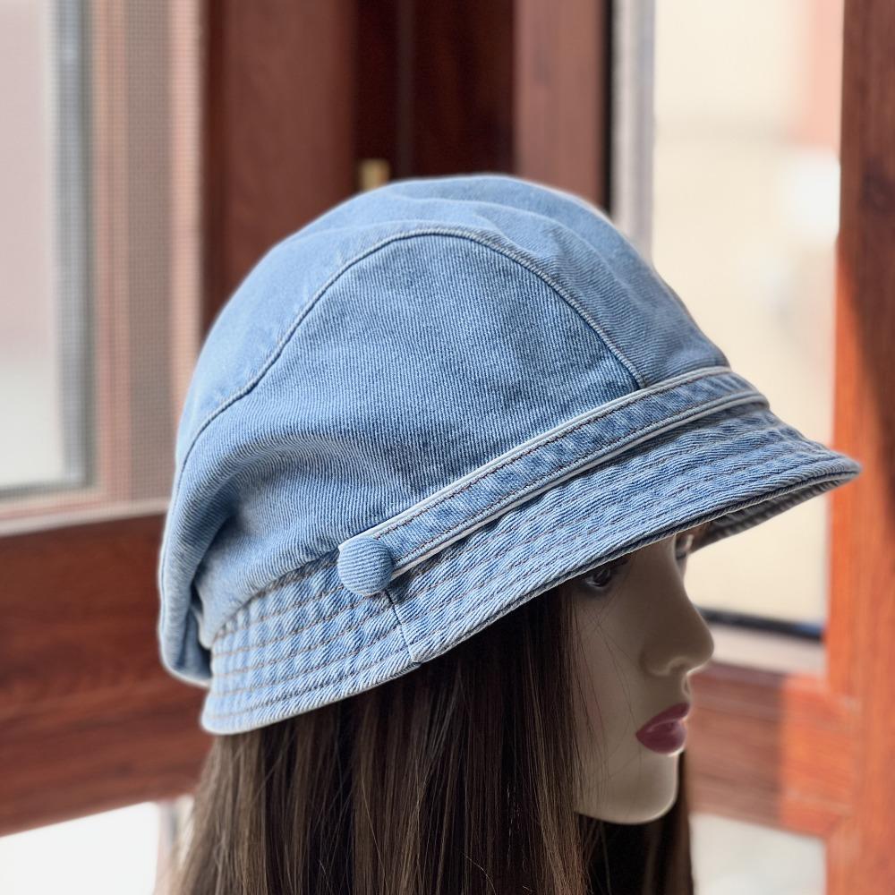 Show small facial features Fisherman hat Retro style Stack Cap New Bucket Hat