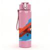 1PC Red Airplane Blue Sky Scene 750ml Color Plastic Sports Water Bottle Leakproof Flip Straw Lid For Sports Office Home Use