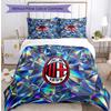 Set Lenzuola Stampa AC Milan 3 Pezzi Morbido Delicato sulla Pelle Lavabile Copripiumino e Federe Set Stagione Unica Camera da Letto