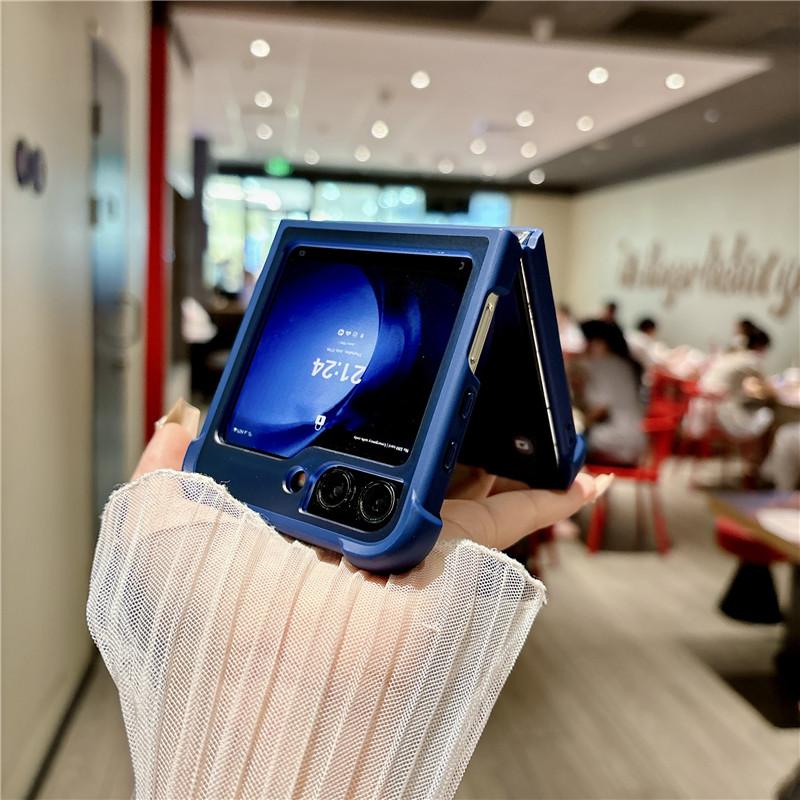 Magnetic Rotating Metal Bracket Case For Samsung Galaxy Z Flip 6 Flip5 Flip 4 3 Support Wireless Charging Shockproof Matte Cover