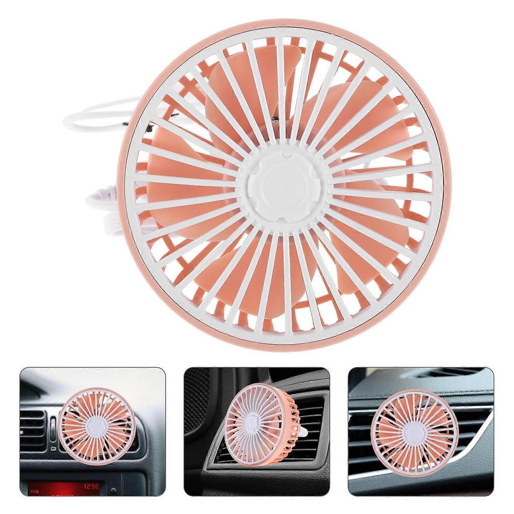 Portable Car Vent Fan for Cooling USB Powered 3 Speed Pink Design