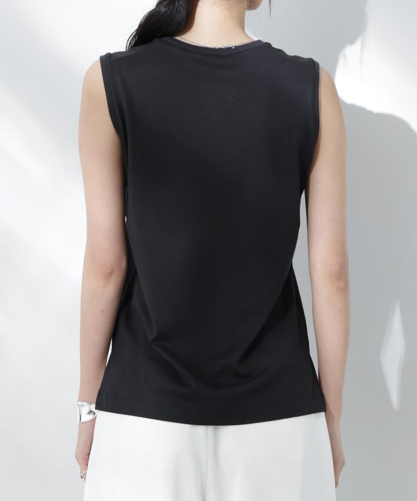 Nano Universe Sweat Sleeveless Size Anti-Soaked (R) Stain-Resistant T-Shirt, Women's, M, 030, White, 669-5124302