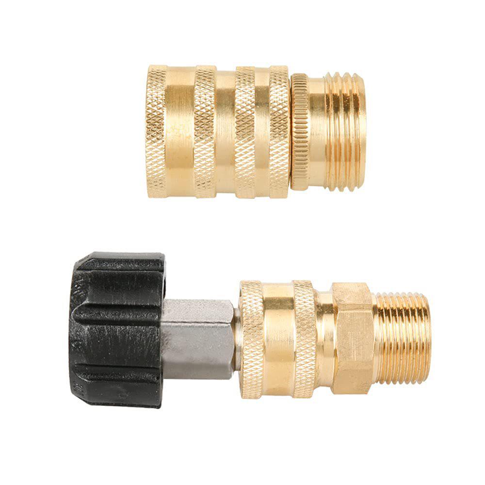 8-Piece Stainless Steel High-Pressure Washer Quick Connect Adapter Kit (M22 & 3/8 Fittings)
