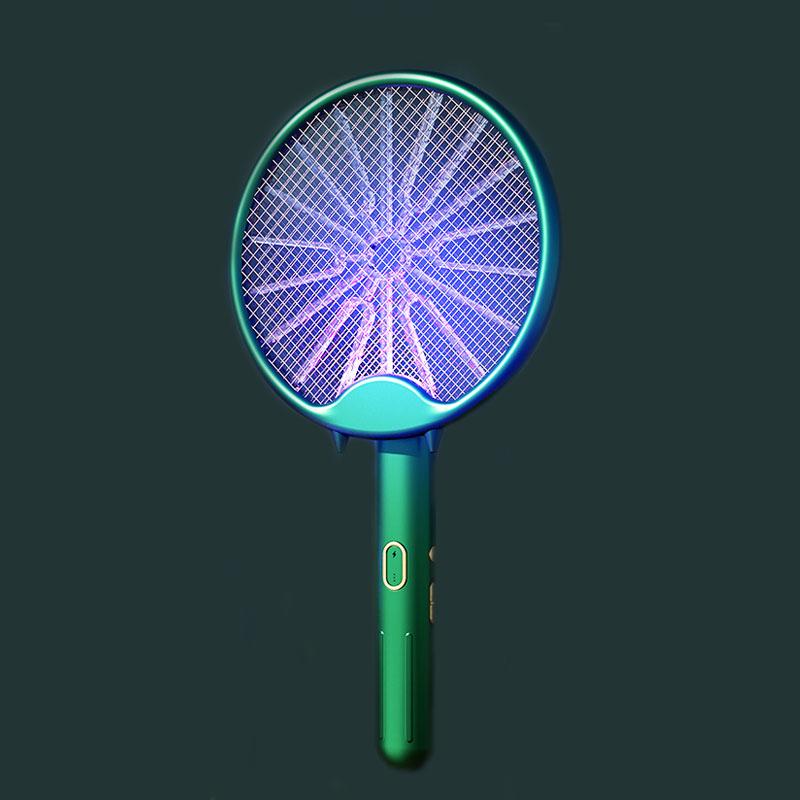 

3 in 1 Electric Mosquito Racket USB Charging Mosquito Killer Lamp Foldable Fly Swatter Bug Zapper Trap Mosquito Repellent Lamp зелёный
