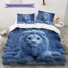 Furryanimals Pattern Bedding Quilt Set Quilt Cover Pillowcase Home Decoration Birthday Gift (1 * duvet cover + 2 * pillowcase, without core)