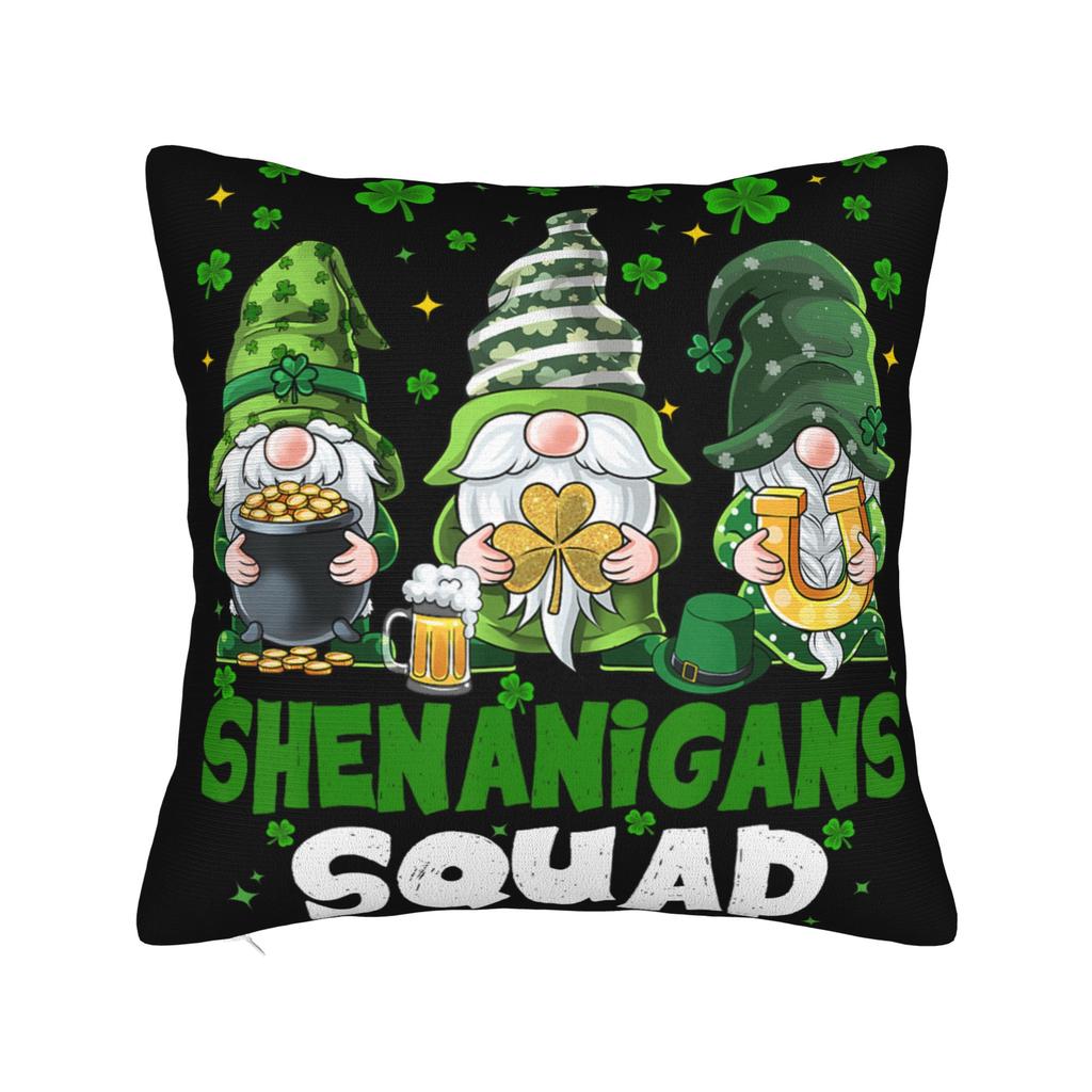 Pillow Cover Funny Leprechaun Playing Soccer St Patrick Day Novelty Pillow Case For Living Room Chair Pillowcases