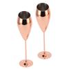 2pcs Copper Champagne Flutes Set Sturdy Thick Bottom Stainless Steel Brass Plated Champagne Glasses