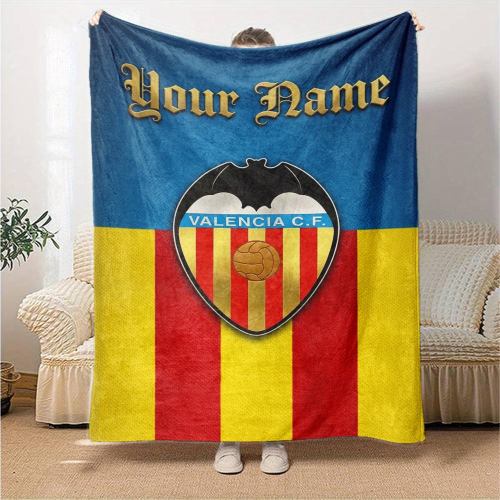 Name Custom Valencia CF Print Flannel Blanket High Quality Warm Comfortable Cover for All Seasons Perfect for Gifts Home Decor