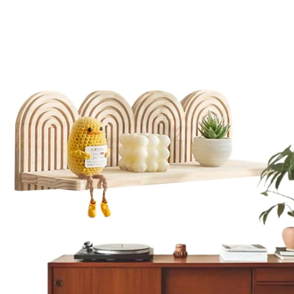 Rainbow Design Wall Mounted Shelves Wooden Material Rainbow Shelves  Boho Style Interior