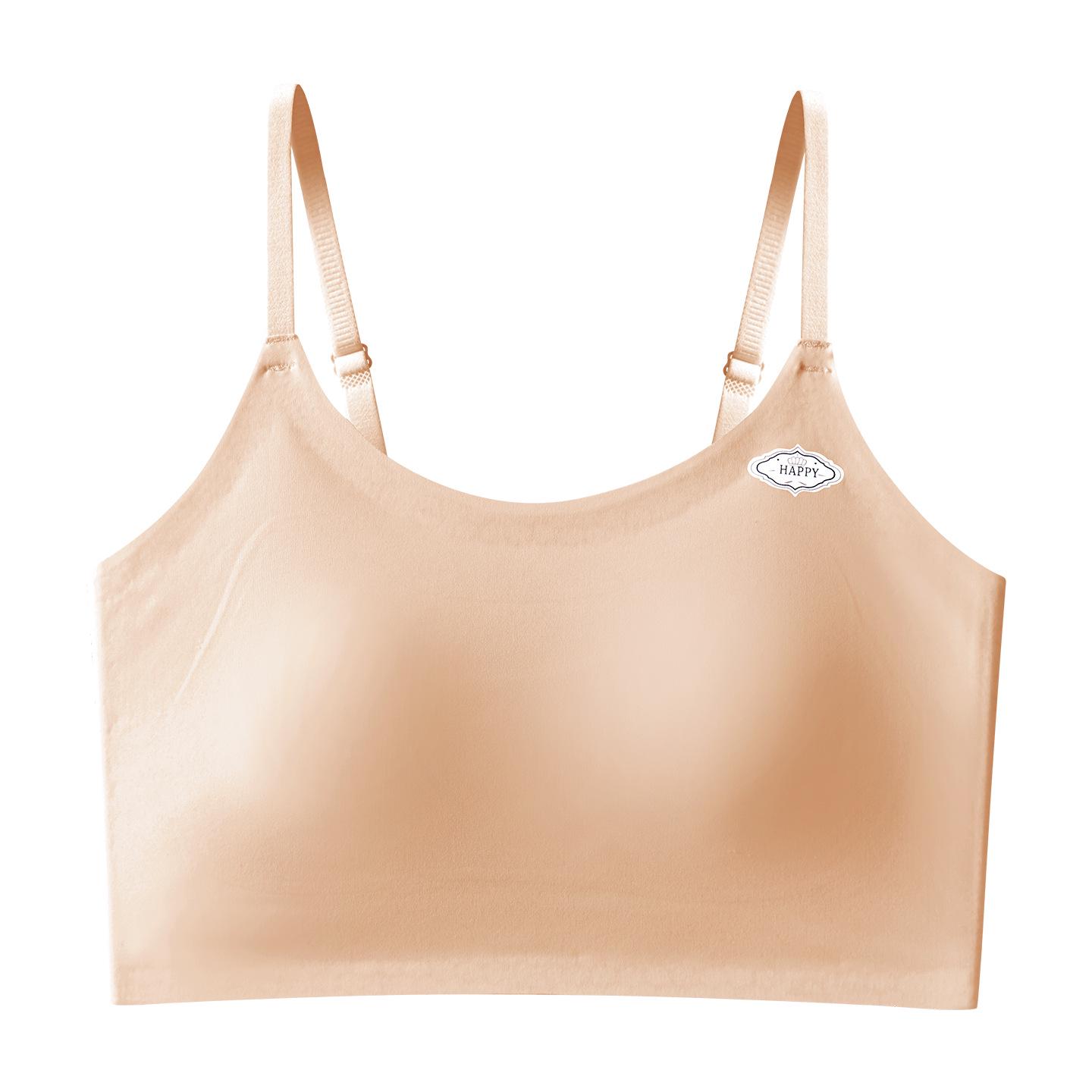 Seamless Breathable Sports Bra for Teens: Shockproof, Anti-Bulge, Fixed Cup Design