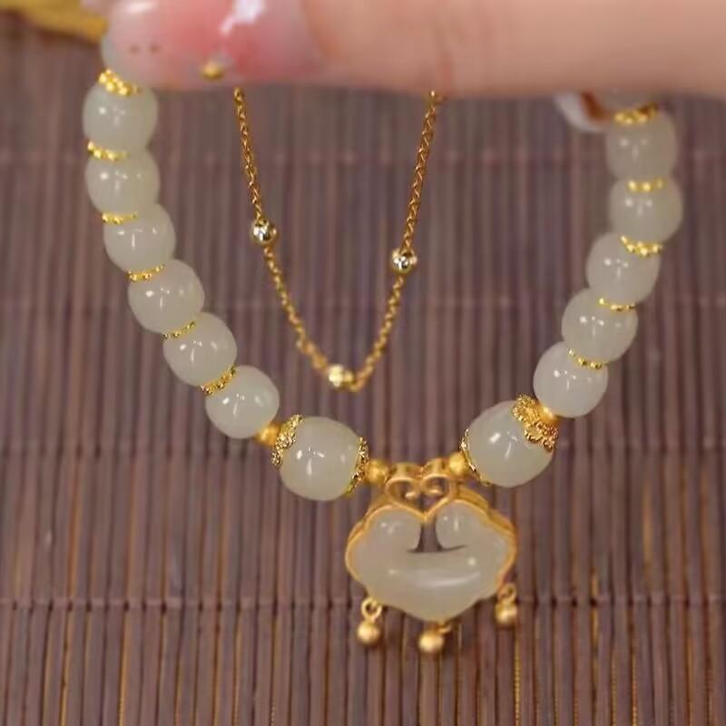 New Chinese-style Long-life Lock Women's Ins High-value Student Bracelet Girlfriend Ancient Style Niche