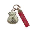 Gold Ingot Lucky Bag Keychain: 999 Pure Gold Pendant, Wealth & Fortune Charm Gift