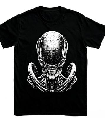 Vintage Horror Print Tshirt Unisex Soft Cotton Loose Sci Fi Monster Retro Movie Fan Casual Streetwear Tee