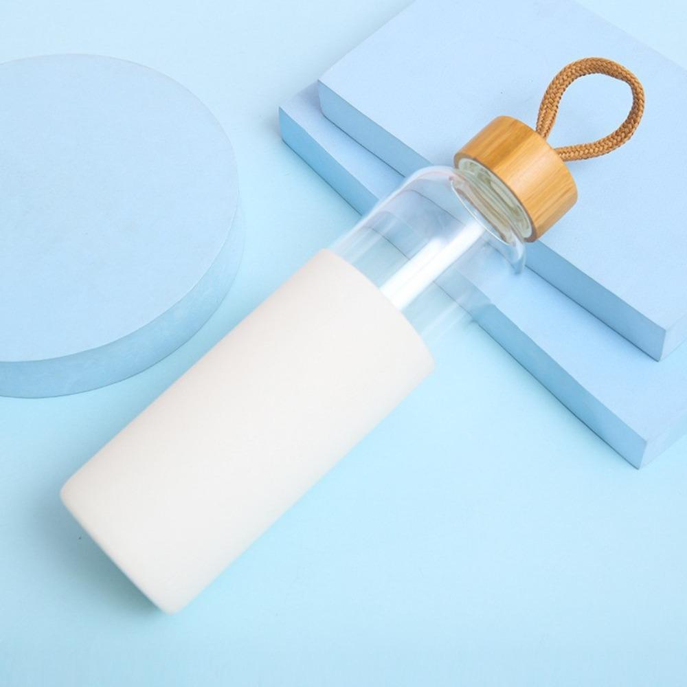500ml Glass Water Bottle Leak-proof Lid Silicone Sleeve Sports Water Cup Eco-Friendly Reusable Water Bottle Travel