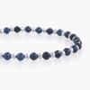 4 Deep Blue Quartz 1093 Silver Coated Shining Chain 1209 Bracelet Set (C2403-SE381_BK)