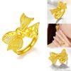 Trendy Gold Plated Butterfly Ring For Women Featuring Adjustable Floral Style