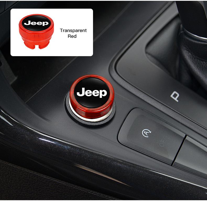 Car Cigarette Lighter Cover DustProof Decoration Cap Interior Accessories For Jeep Renegade Wrangler Gladiator Cherokee CompassV