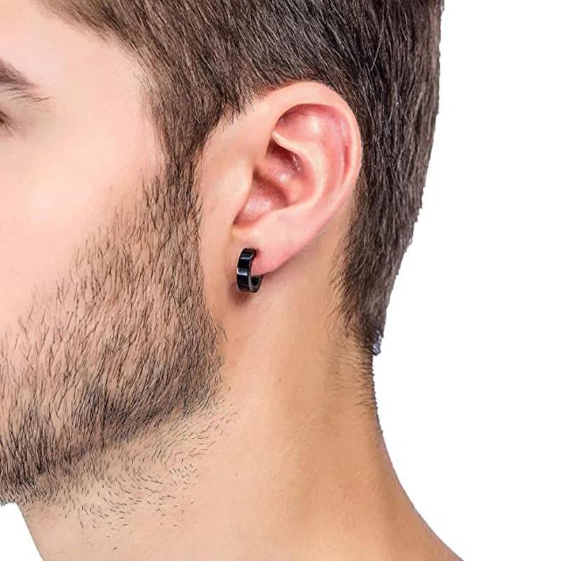1 Pairs Magnetic Ear Clip Set Men and Women Stainless Steel Ring Cross Non-Perforated Fake Gauge Earrings Jewelry Gift