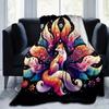 1pz Coperta Leggera in Flanella con Stampa di Volpi, Coperta Comoda e Calda, per Campeggio Divano Letto e Divano Ufficio, Regalo