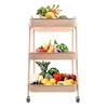 Carrito Auxiliar Metálico 3 Niveles Con Ruedas Nyana Home | 45x30x75cm | Rosa