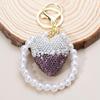 Creative Cherry Grape Keychain Simulation Fruitage Alloy With Rhinestone Key Chain Bags Pendants