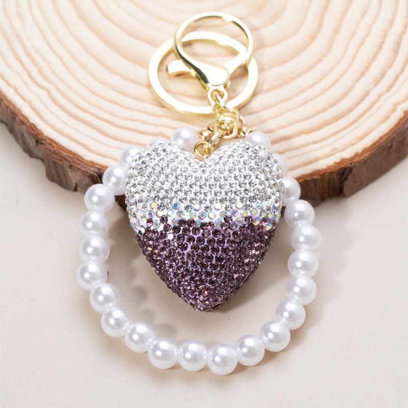 Creative Cherry Grape Keychain Simulation Fruitage Alloy With Rhinestone Key Chain Bags Pendants