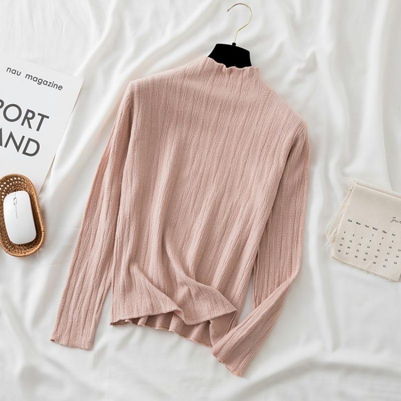 2023 Autumn Winter Knitted Pullover Fashion Sweater Women Long Sleeve Top Office Shirt Knitwear Bottoming Top Clothes 28715