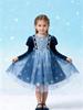 2025 Herbst/Winter Eiskönigin Elsa Langarmkleid für Halloween und Weihnachtsgeschenke