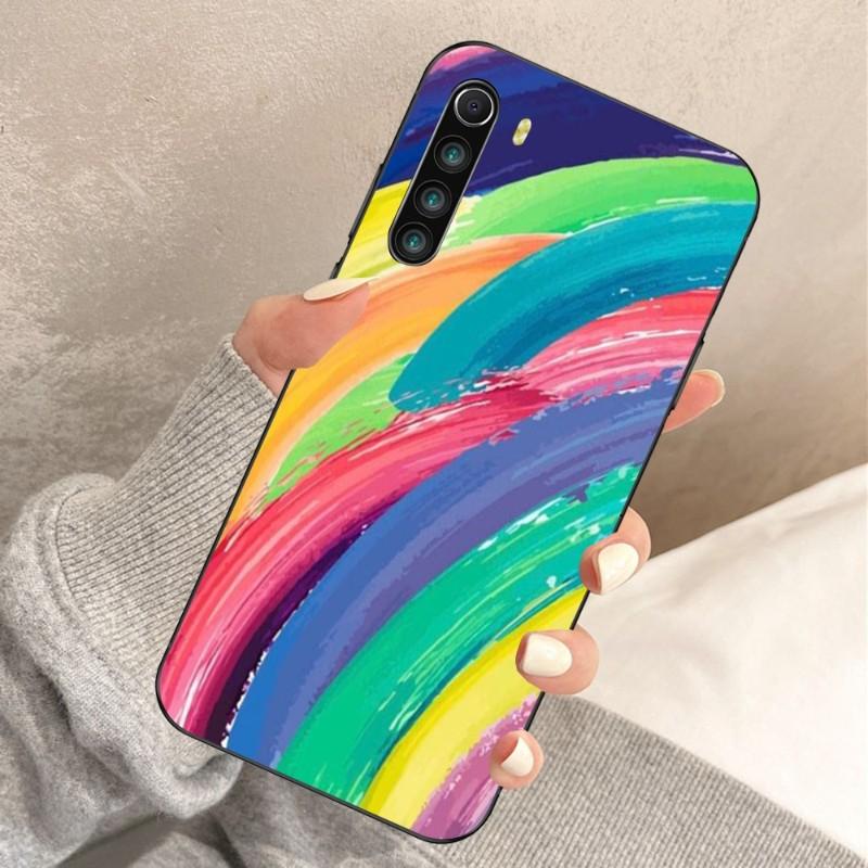 Husă de Telefon Artă Curcubeu Colorată Pentru Xiaomi Redmi Note 11 10 9T 8 7 Pro Redmi 10 9 9A 9C 8 7 6 Husă Moale Neagră