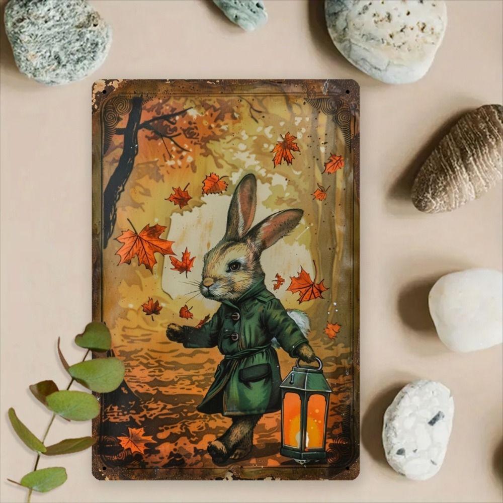 Funny Pig in Meadow Metal Tin Sign Wall Decor 20x30cm