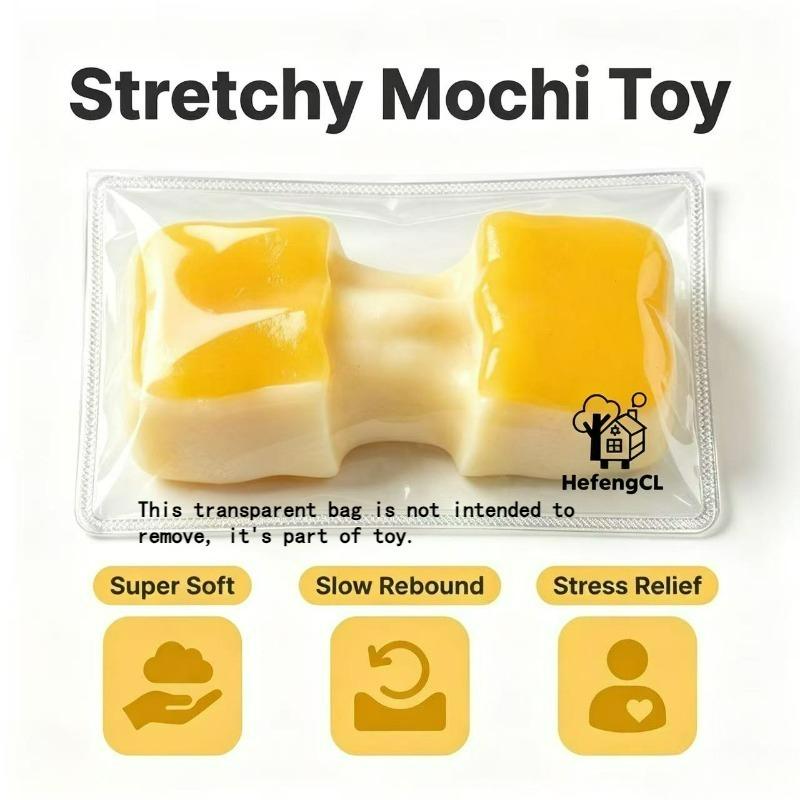 Sensory Squeeze Toys, Handmade Soft Squeeze Toys, Slow Rising Stress Relief Fidget Toys (Caramel Cheese Cube)