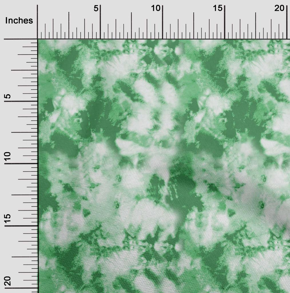 oneOone Cotton Flex Green Fabric Tie Dye Fabric For Sewing Printed Craft Fabric By The Yard 40 Inch