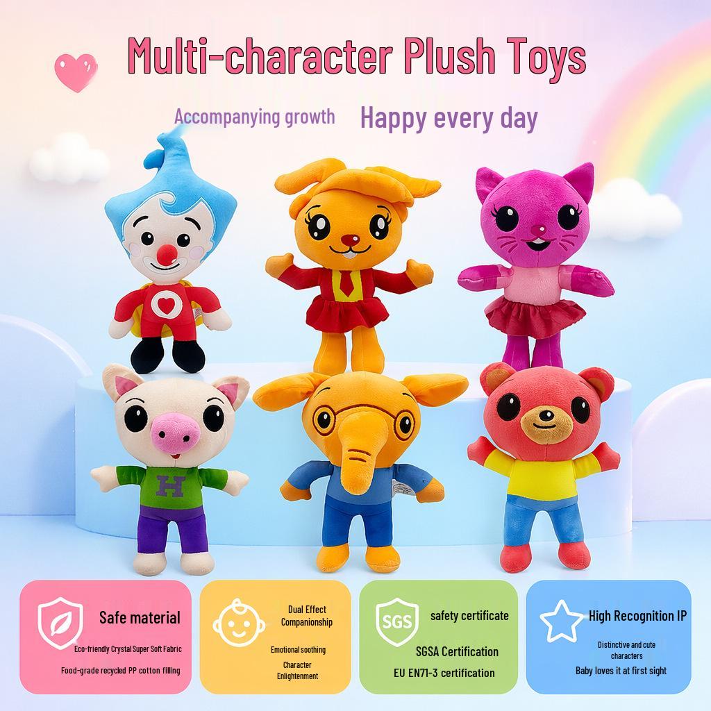 Cross-Border Plim Plim Plush Toy: Children's Educational Magician Clown Doll