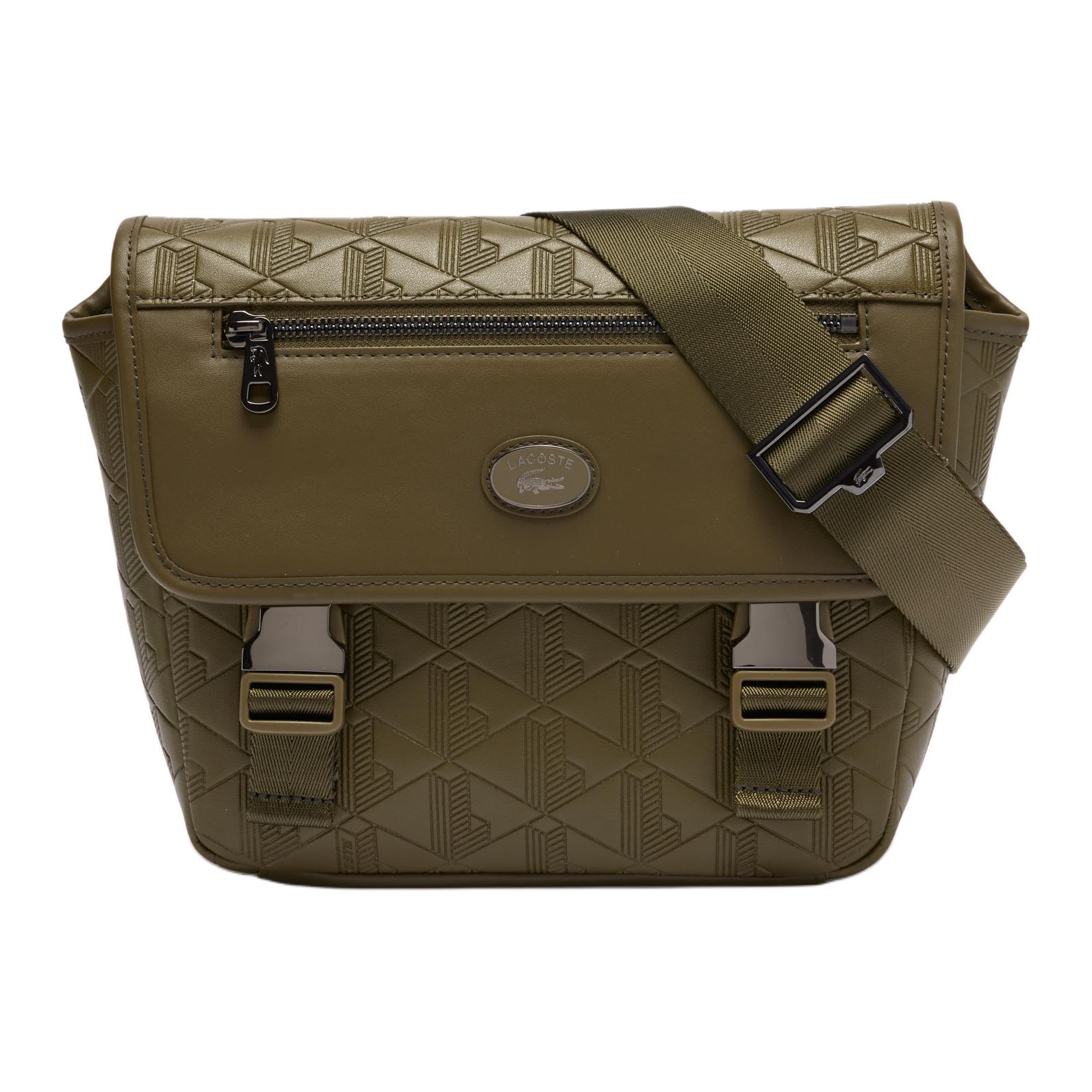 Lacoste Fashion Versatile Polyurethane Shoulder Crossbody Bag Small Men bags Green NH4655MRN62 Green