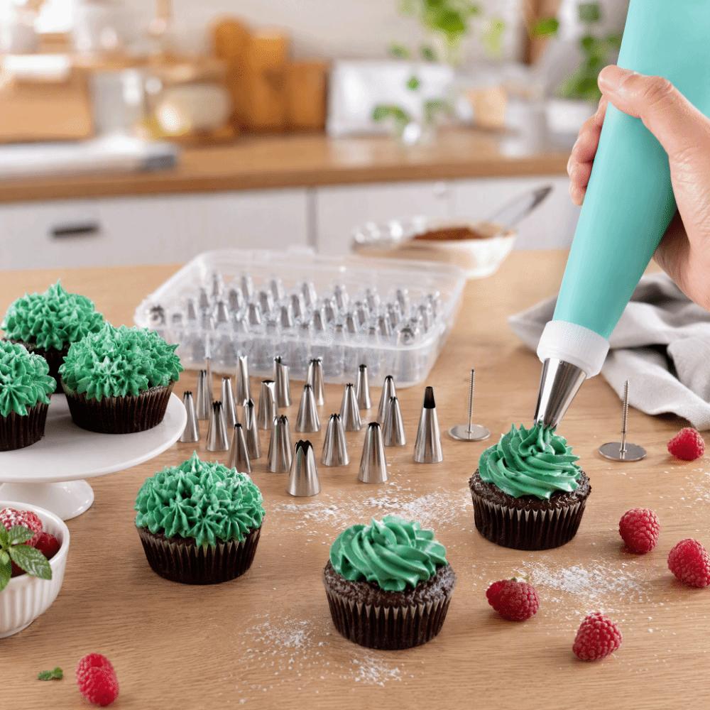 52pcs Pattern Chart Included Piping Nozzles Set Stainless Steel Icing Tips Set  Cake Decoration