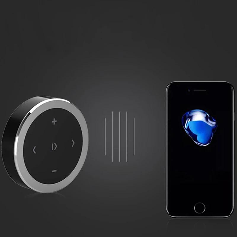 Mini Wireless Bluetooth-compatible Media Button Remote Controller Car Motorcycle Steering Wheel MP3 Music Play For IOS Android