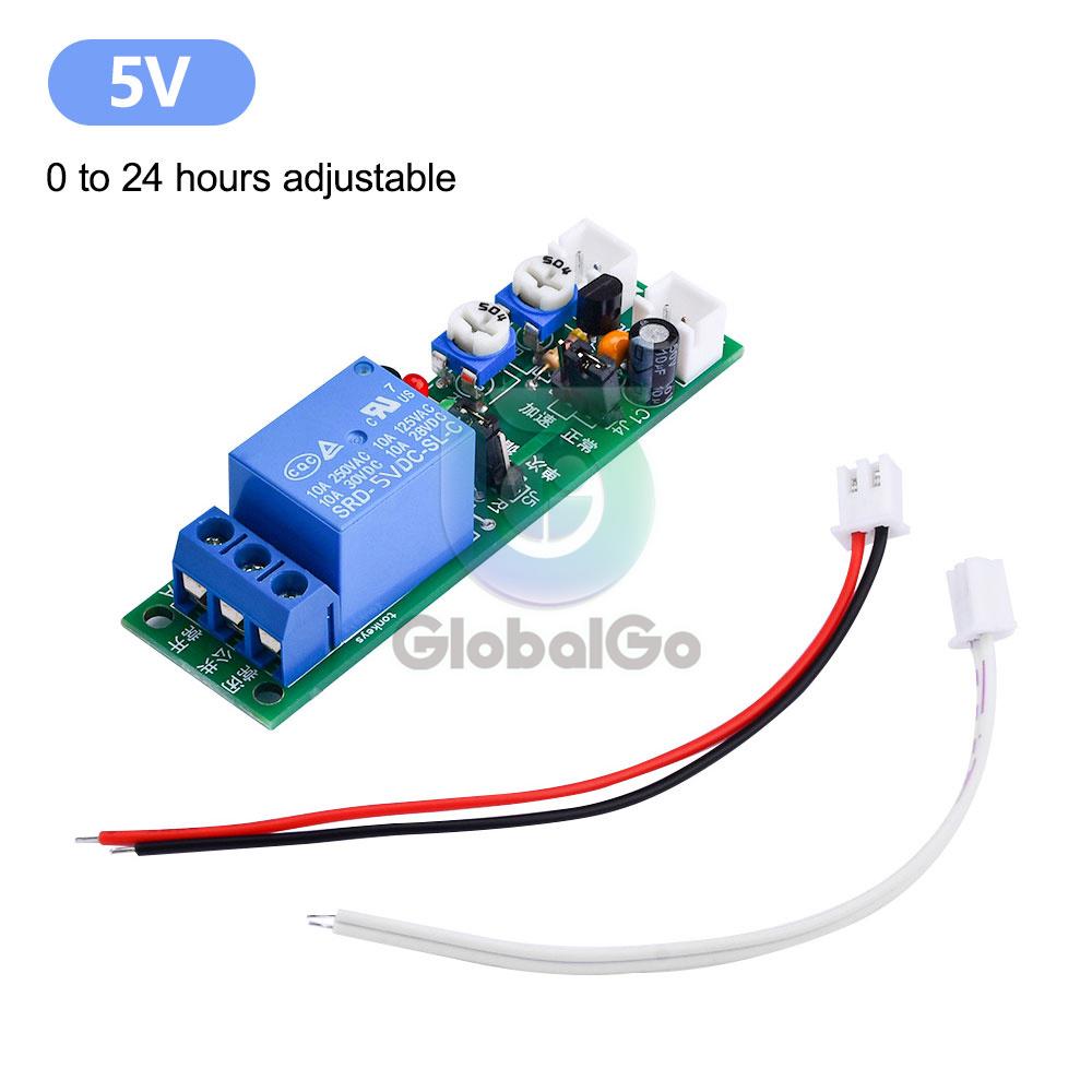 JK11 24 Hours Adjustable Cycle Timer Delay On/Off Switch Power Supply Relay Shield DC 5V 12V 24V Timer Delay Relay Module