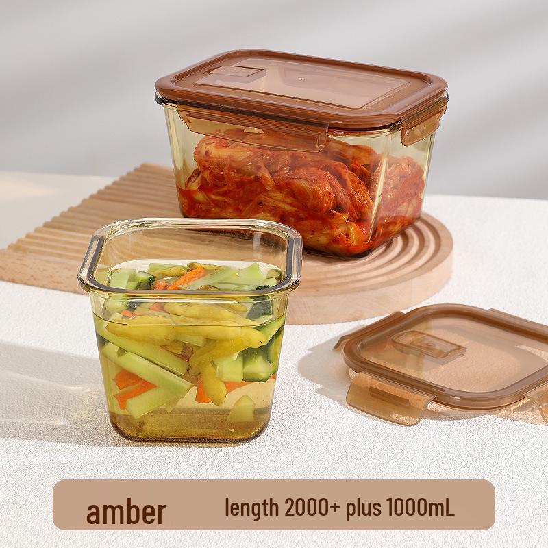Sheng Bangrong Szklany hermetyczny pojemnik na żywność do mikrofalówki do przechowywania i utrzymywania świeżości, lunchbox na Kimchi i warzywa marynowane