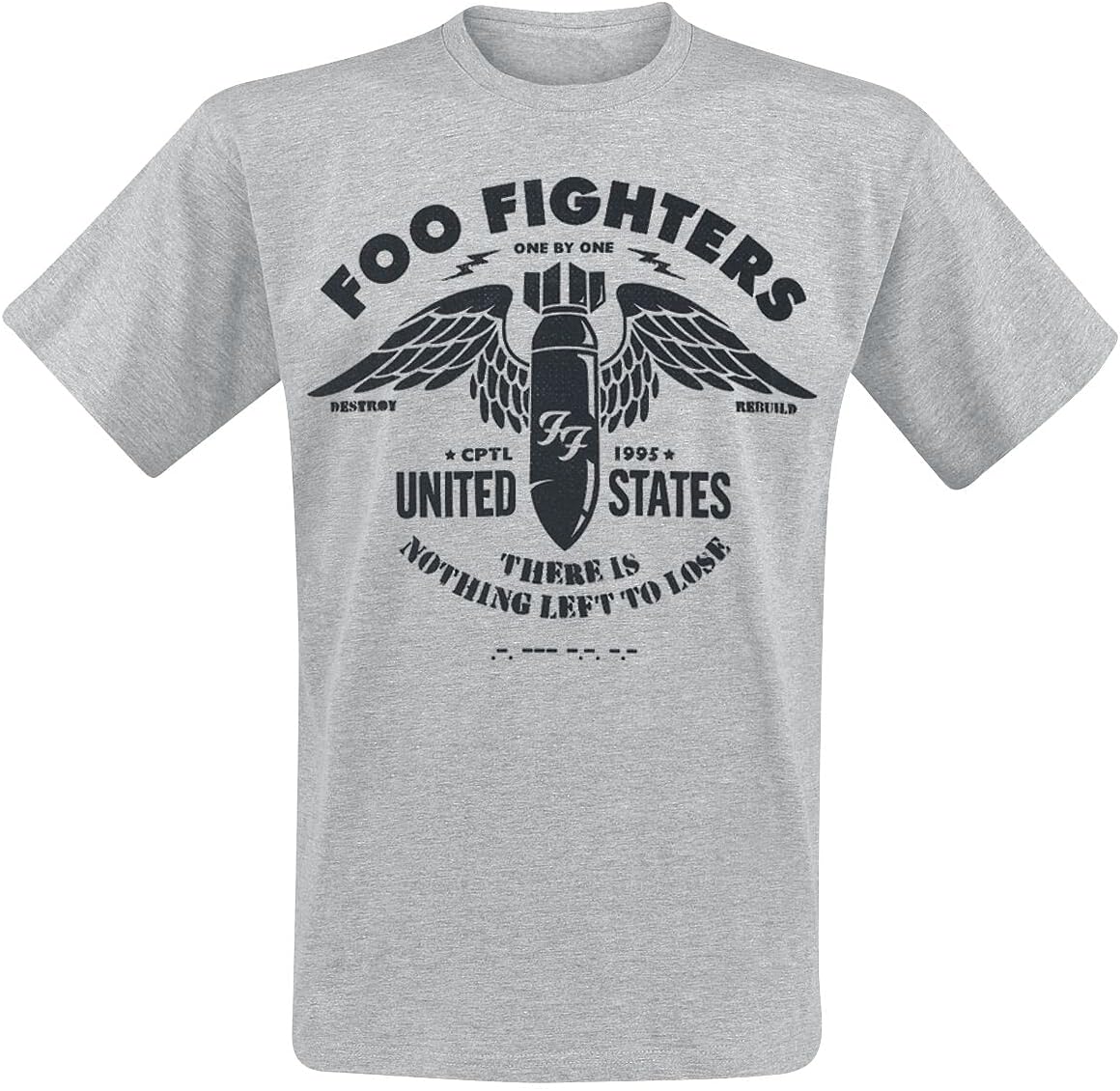 

Foo Fighters Men s Stencil Slim Fit T-Shirt Large Grey S разноцветный