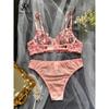 SINGREINY Mesh Sheer Lingerie Two Pieces Suits French Floral Seusual Underwear Sets Women Embroidery Sexy Bra&Briefs Sets