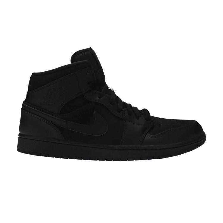 

Air Jordan 1 Mid Triple Black Men Sneakers Black-Black 554724-011
