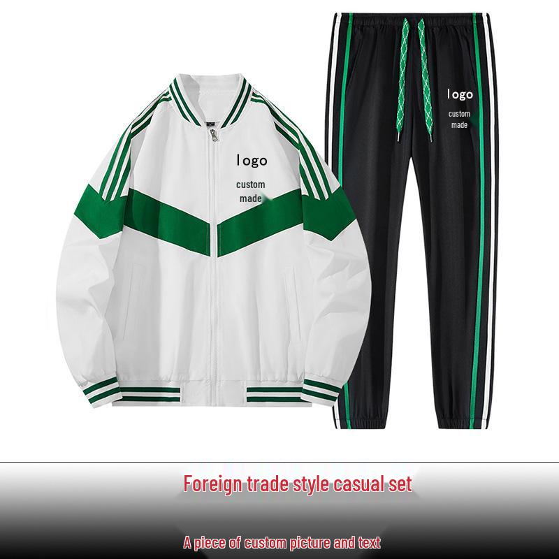 

Осенний трендовый мужской повседневный комплект с тремя полосками 5XL белый