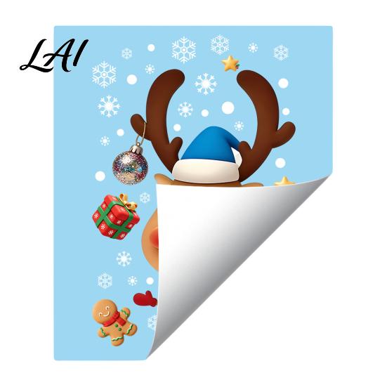 Festive Home Decor for Glass Christmas Window Stickers Static Cling Santa/Reindeer/Snowmen/Elves Print Waterproof Clings PVC Decal Windows And Doors