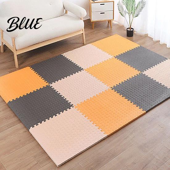 High Density EVA Foam 6Pcs Gym Floor Mats Puzzle Interlocking Tiles for Waterproof Workout Surface Home Gym Kids Play Areas Kitchen Flooring 11.8"