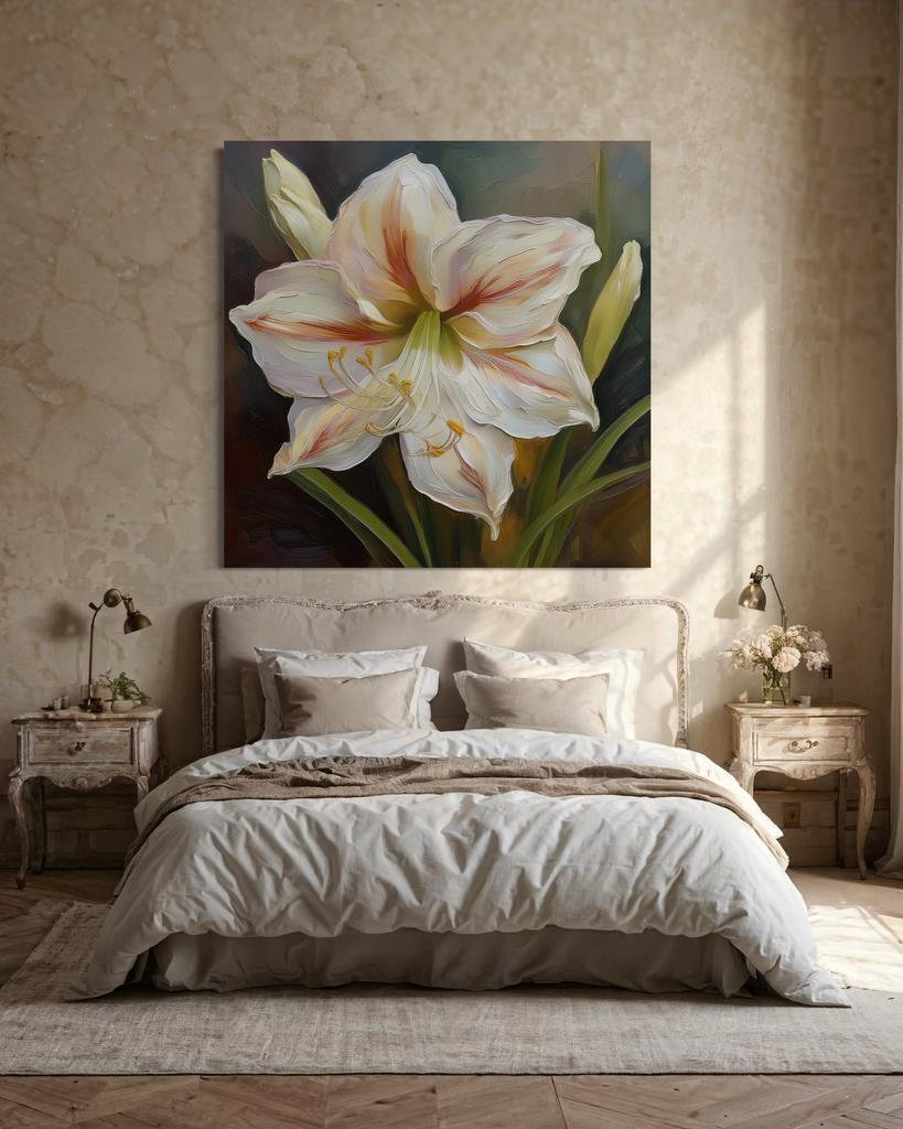 Druk na płótnie, Kwiat lilia botanika